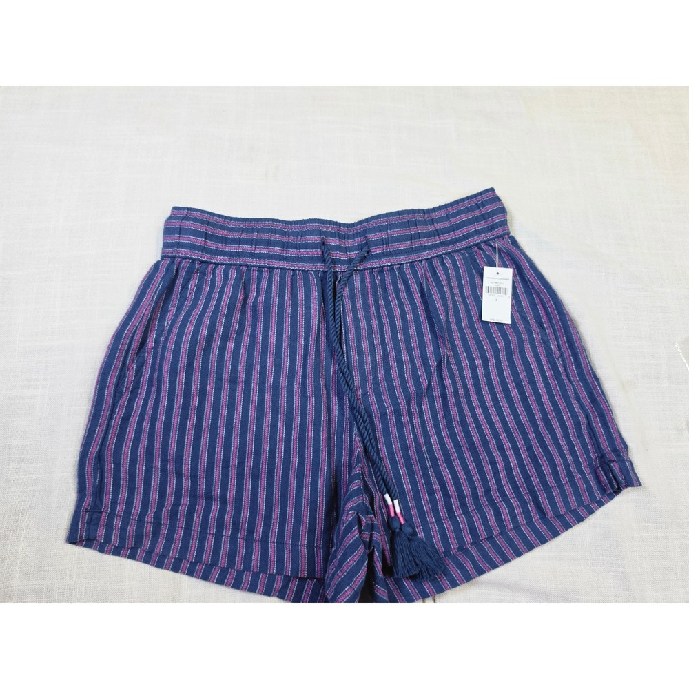 Gap Womens Navy Blue Pink Striped Tassel Drawstring Shorts 467860-00-1 Size S